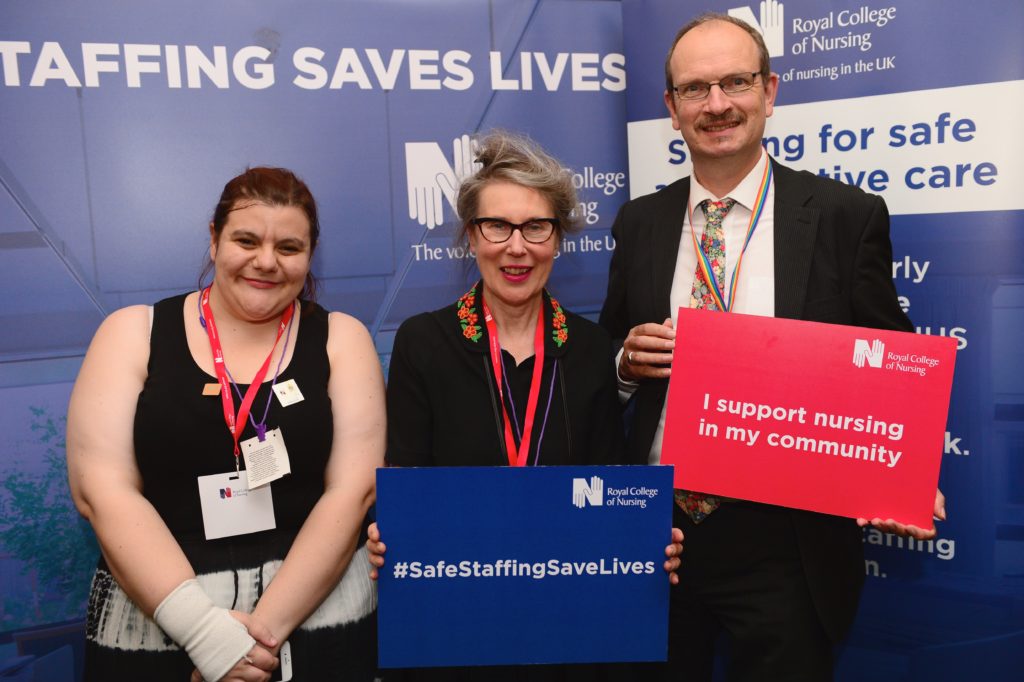 Sandy with a student nurse from Ipswich at the Royal College of Nursing parliamentary briefing